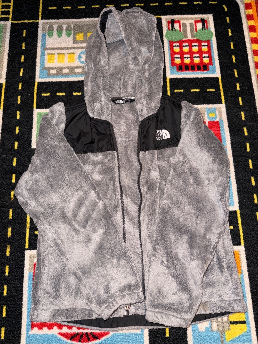 The North Face Girls Gray Fleece Hooded Jacket